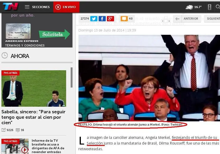 Dilma festeja con merkel...según TN