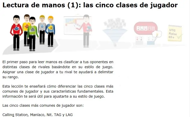 aprende a jugar al poker. las cinco (5) clases de jugador