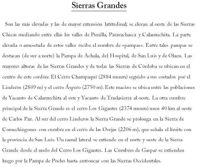 sierras de cordoba