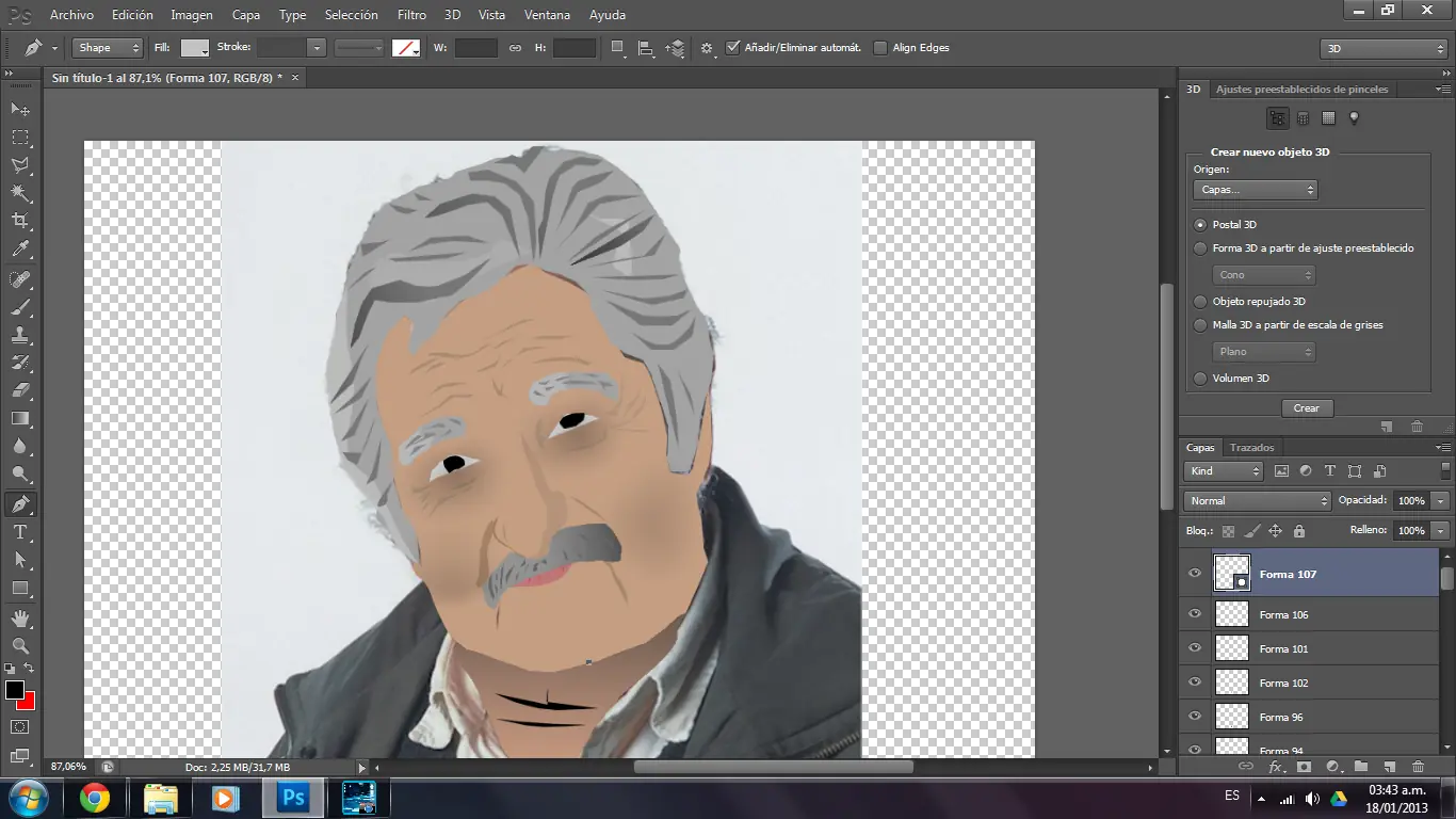 dibujo de mujica