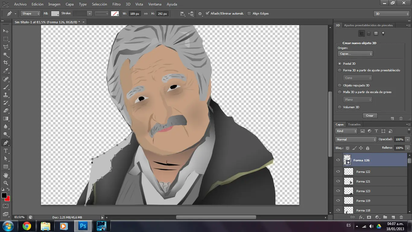dibujo de mujica
