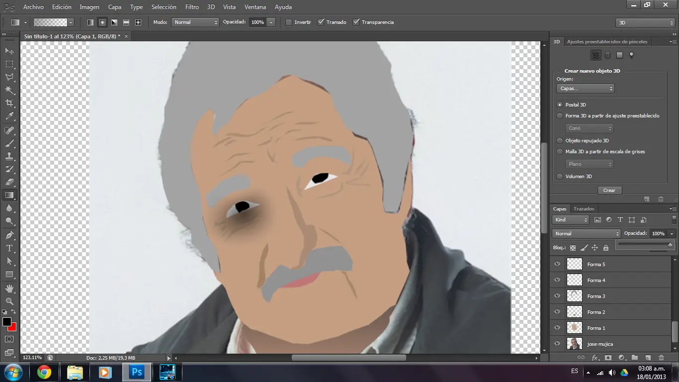 dibujo de mujica