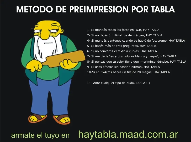 Comentario o hay tabla!! OUCH.........