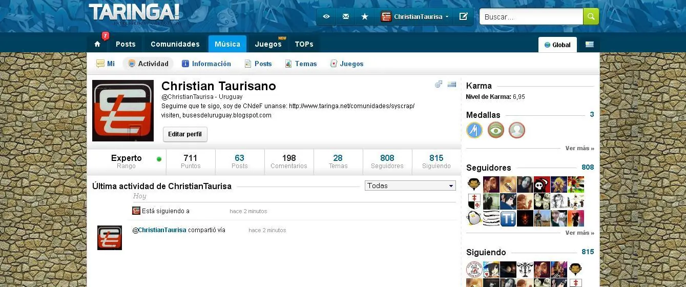 Como poner imagen de fondo,en el perfil de Taringa!