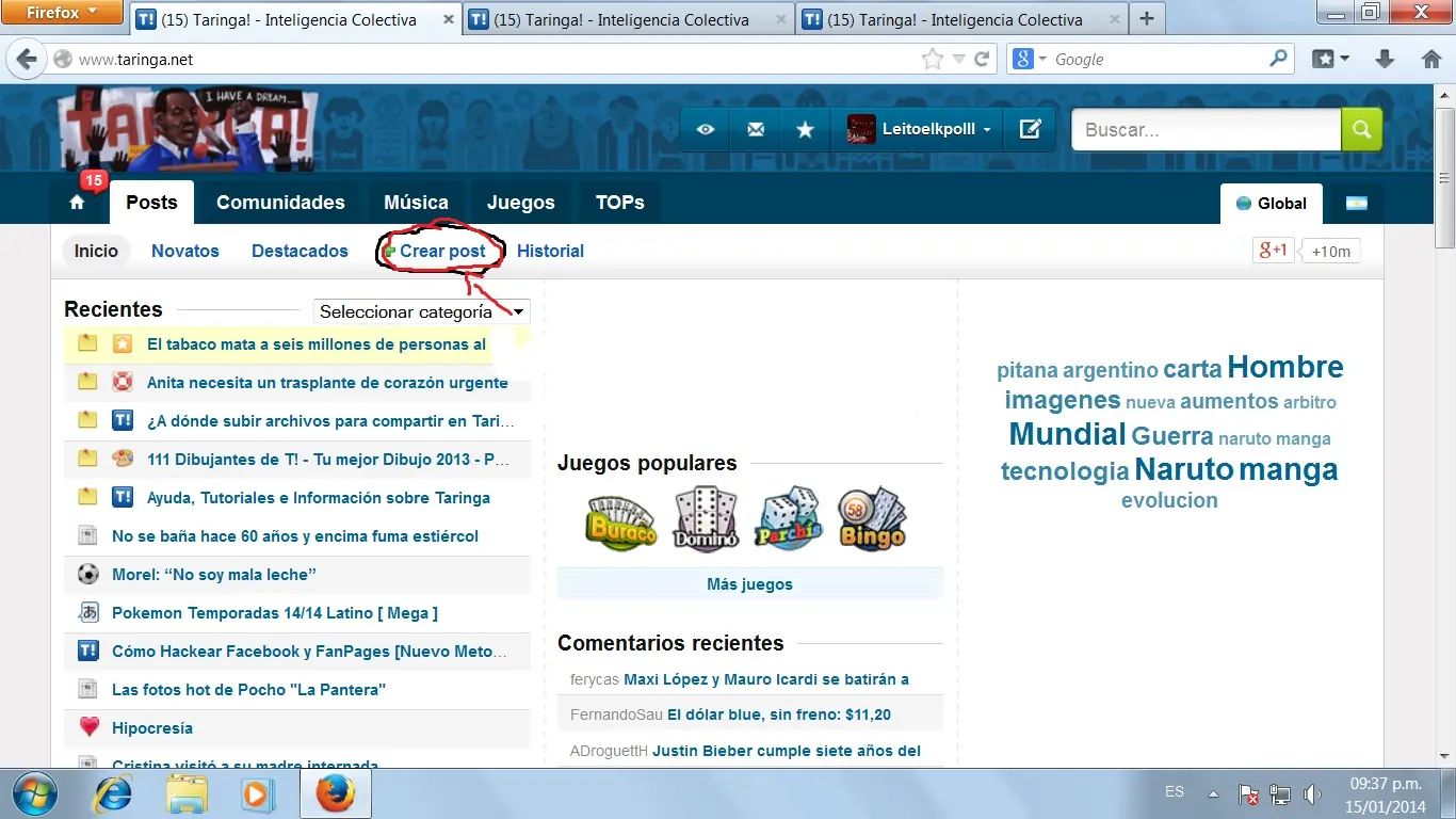 Como poner imagenes a tu post de Taringa!