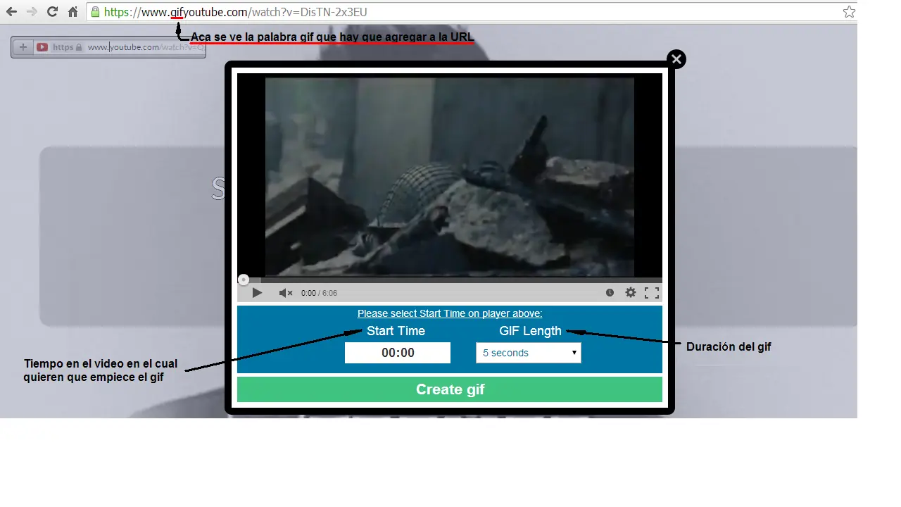 Como hacer un gif de youtube sin programas