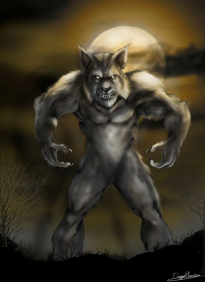 Dibujo propio (Hombre lobo)