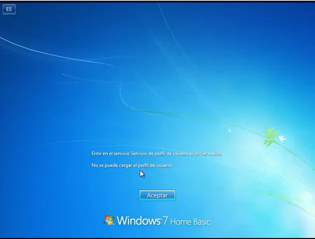 Solucion error servicio de perfil usuario en Windows 7