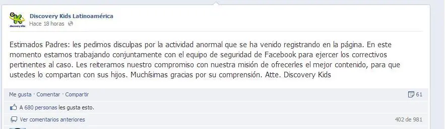 Hordas de troll atacan la pag de Discovery kids lationameric