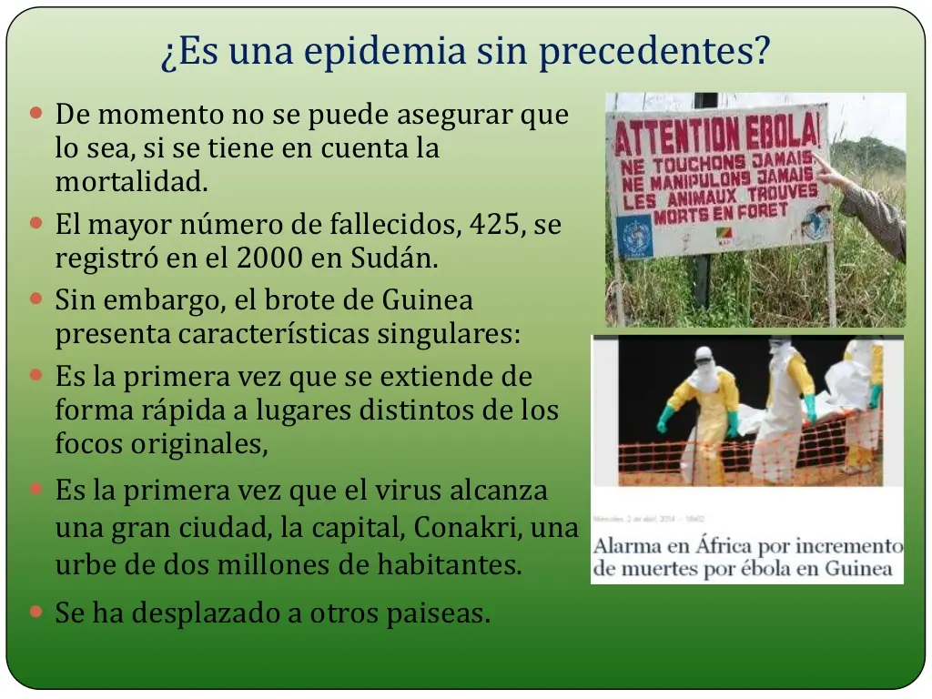 Ébola, ébola, qué es el ébola. Puede llegar acá?