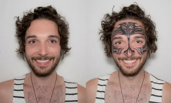 Tuvo un tatuaje en la cara durante una semana