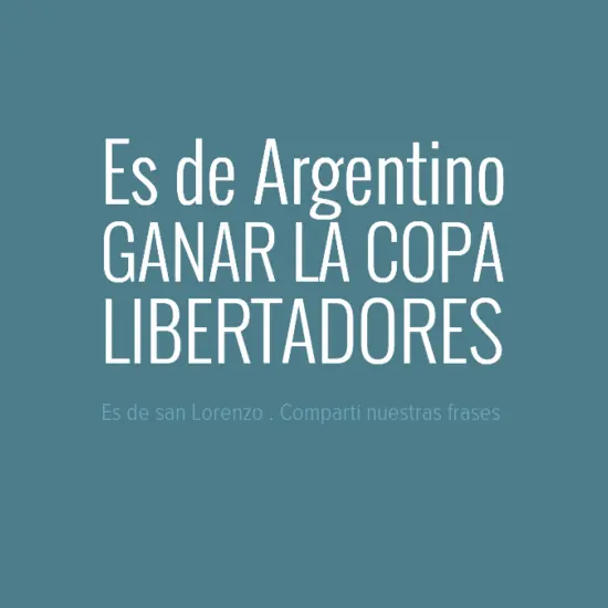 Es de argentino...