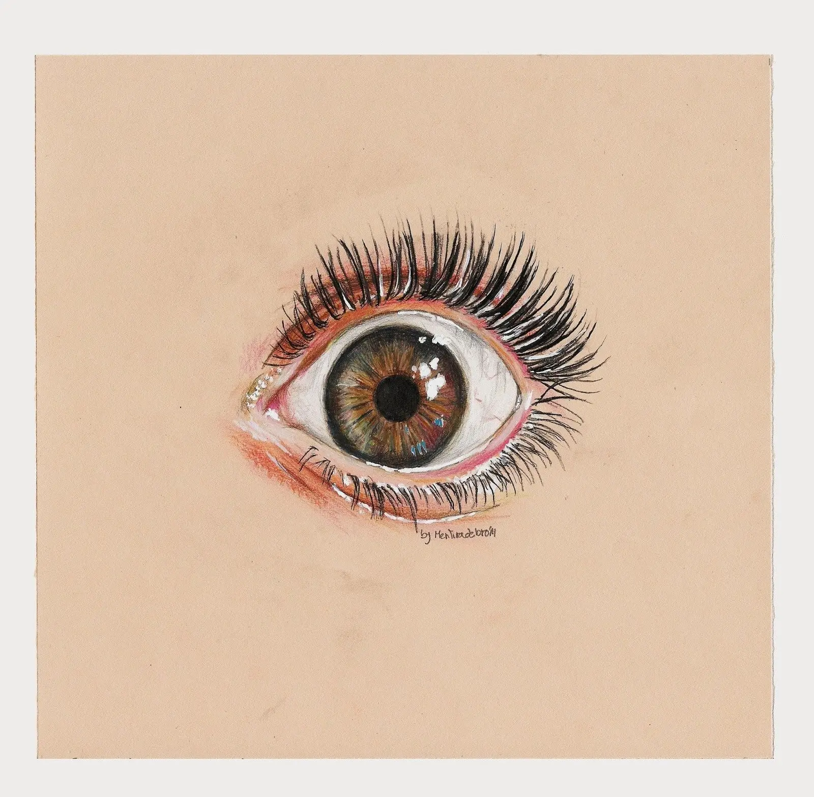 Dibujo hiperrealista propio de un ojo. By Mentiradeloro