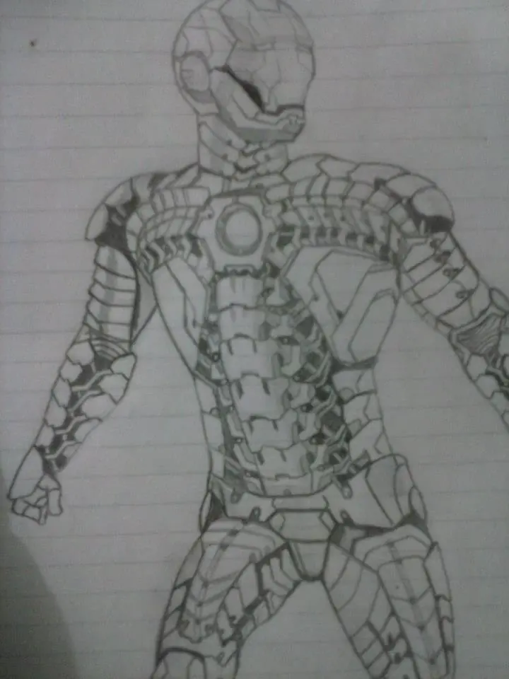 Dibuje a iron man mk 5 y te lo muestro
