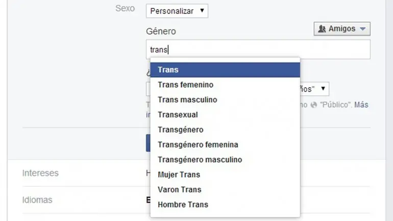 Facebook lanza nuevas opciones de genero personalizadas
