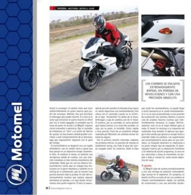 Motomel Megelli 250, al estilo deportivo europeo