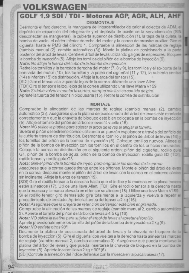 Correas de Distribución, Manuales nacionales
