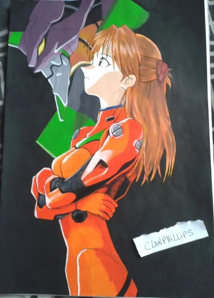 Pintura de Asuka Langley  (serie Evangelion)