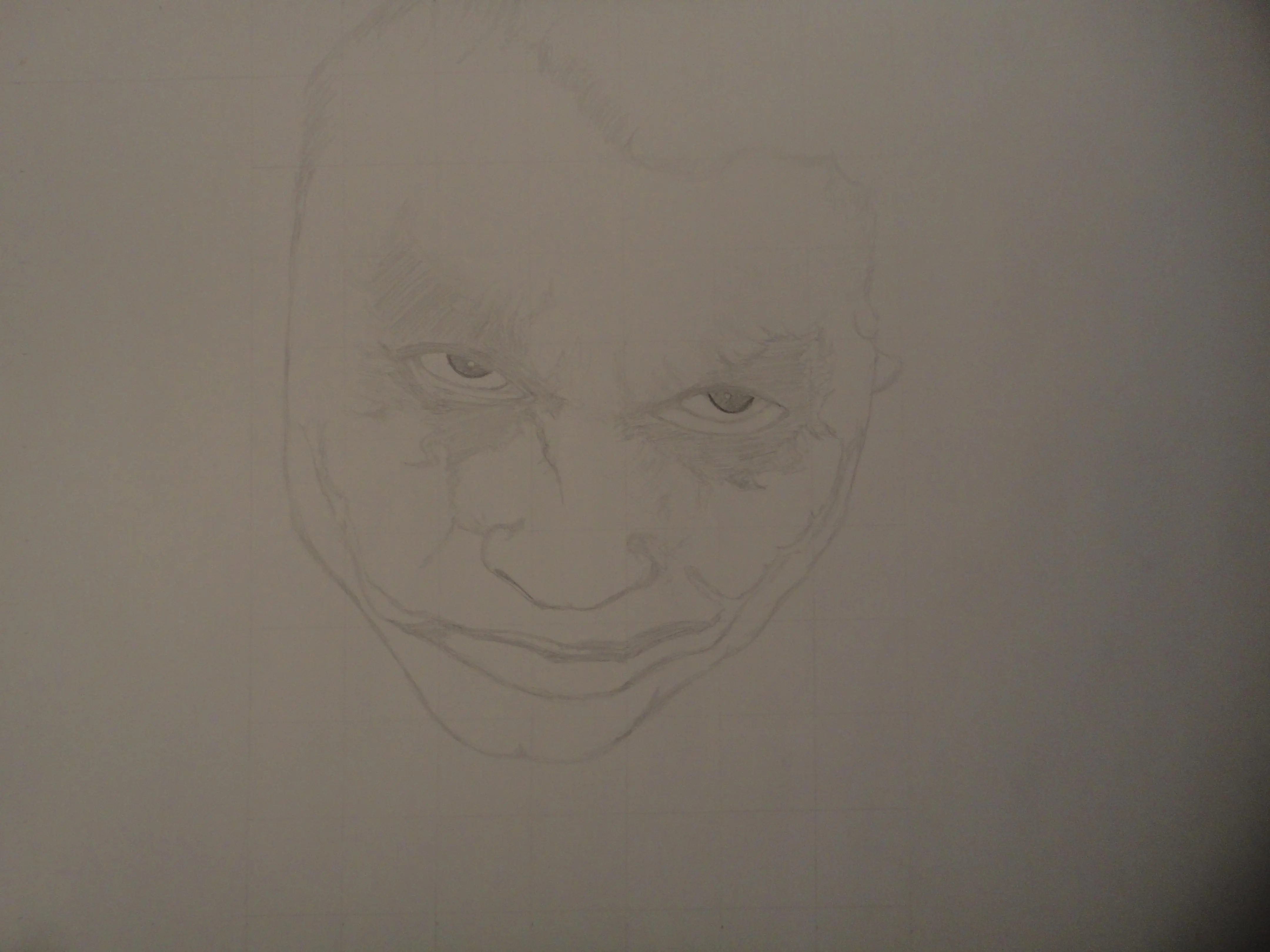 Dibujando al Joker con lapices de colores