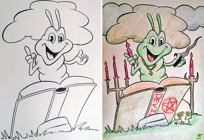 Cuando adultos coloreas dibujos infantiles