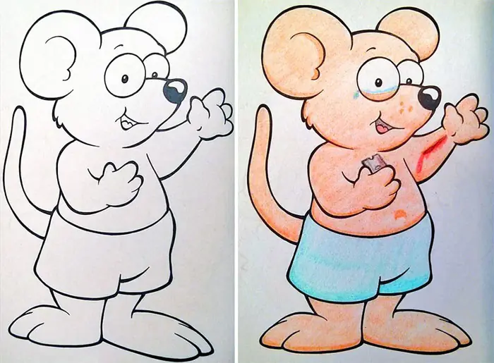 Cuando adultos coloreas dibujos infantiles