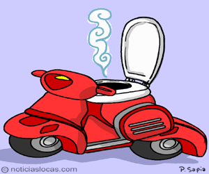 Inventan una motocicleta con inodoro