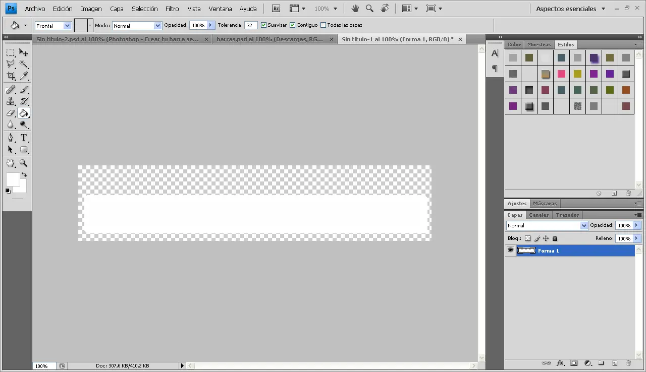 [Photoshop] Como crear una barra separadora.