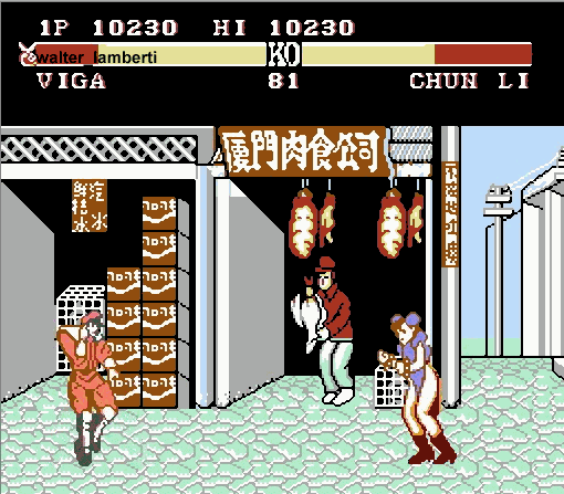 El street fighter de family game (nes)