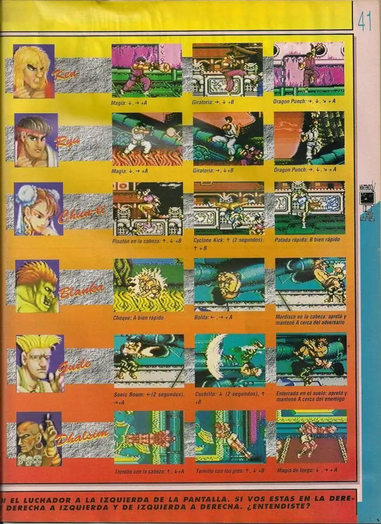 El street fighter de family game (nes)