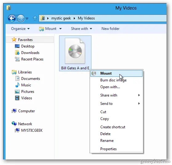 Montar una imágen en Windows 8.1 sin software adic.