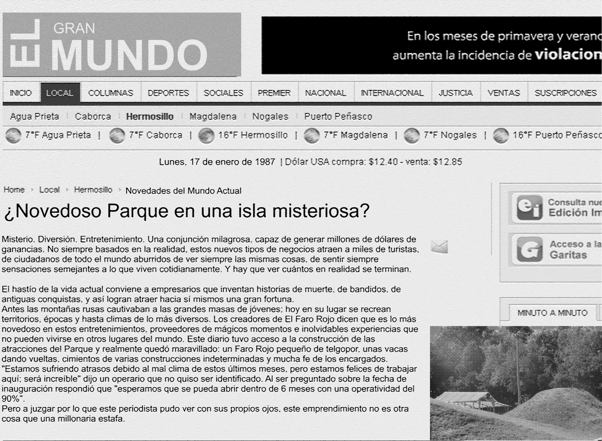 Documento CIA desclasificado Isla El Faro Rojo