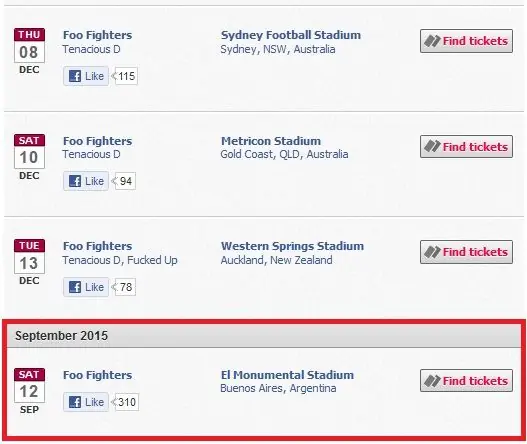 Foo Fighters Argentina 2015???