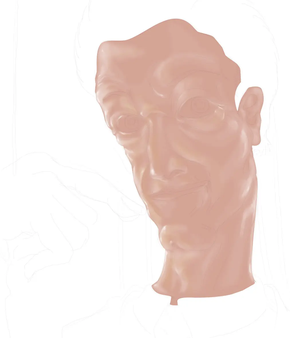 Un dibujo cualquiera, pintado realista (proceso)