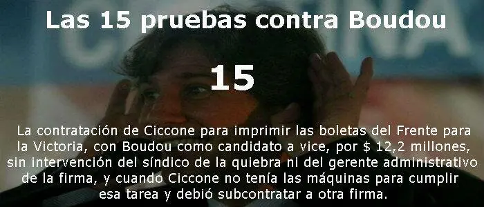 15 pruebas contra Boudou