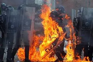 Protestas en Venezuela contra el sistema biométrico