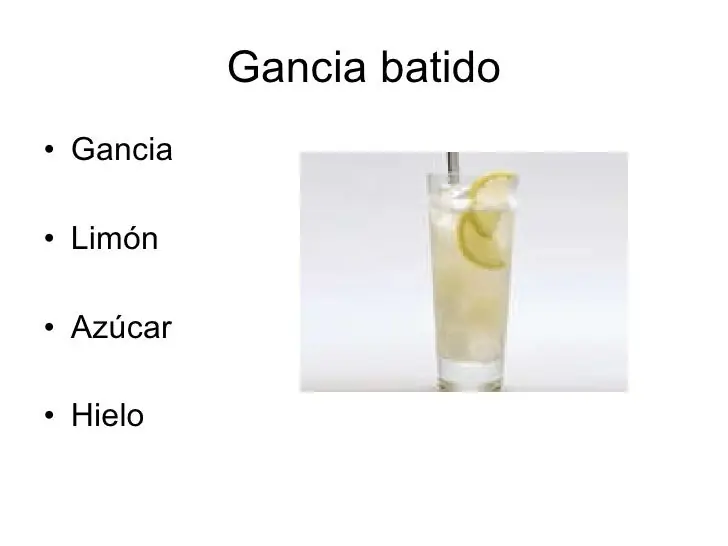 Distintos tipos de bebidas