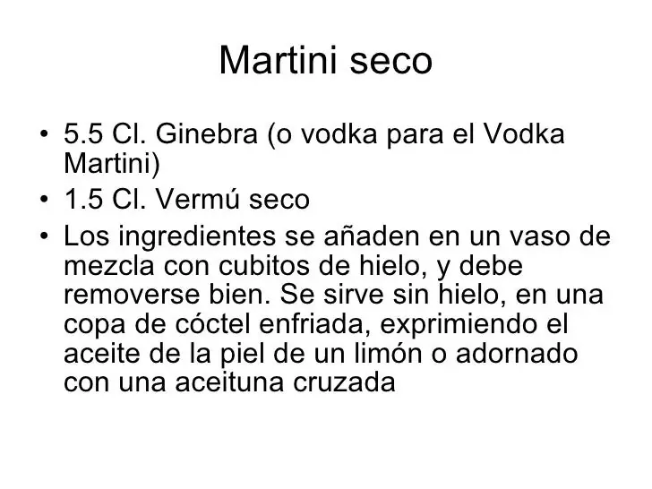 Distintos tipos de bebidas
