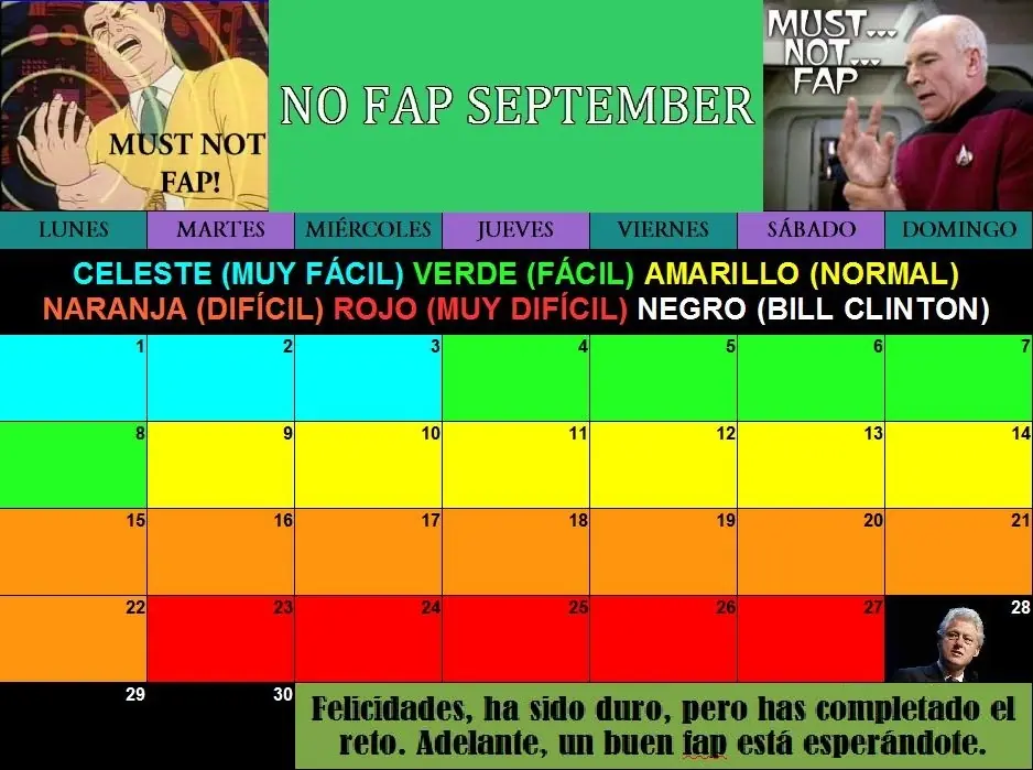 Desafio septiembre sin fap sumate!