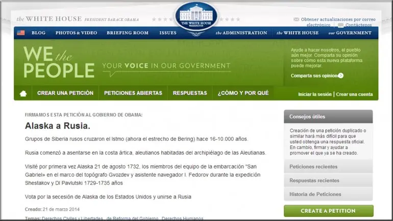 Rusia: Promueven que EEUU entregue Alaska