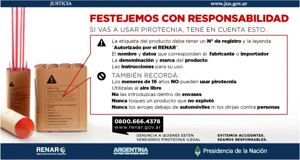 si vas a usar pirotecnia hacelo de manera responsable