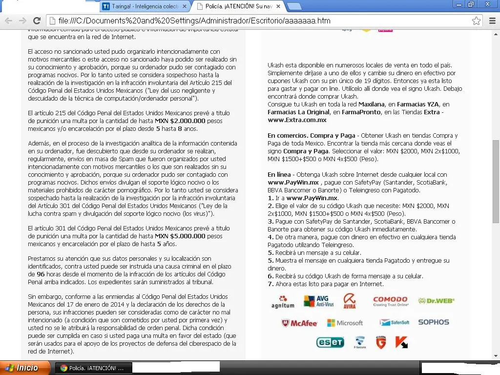 su navegador ha sido bloqueado