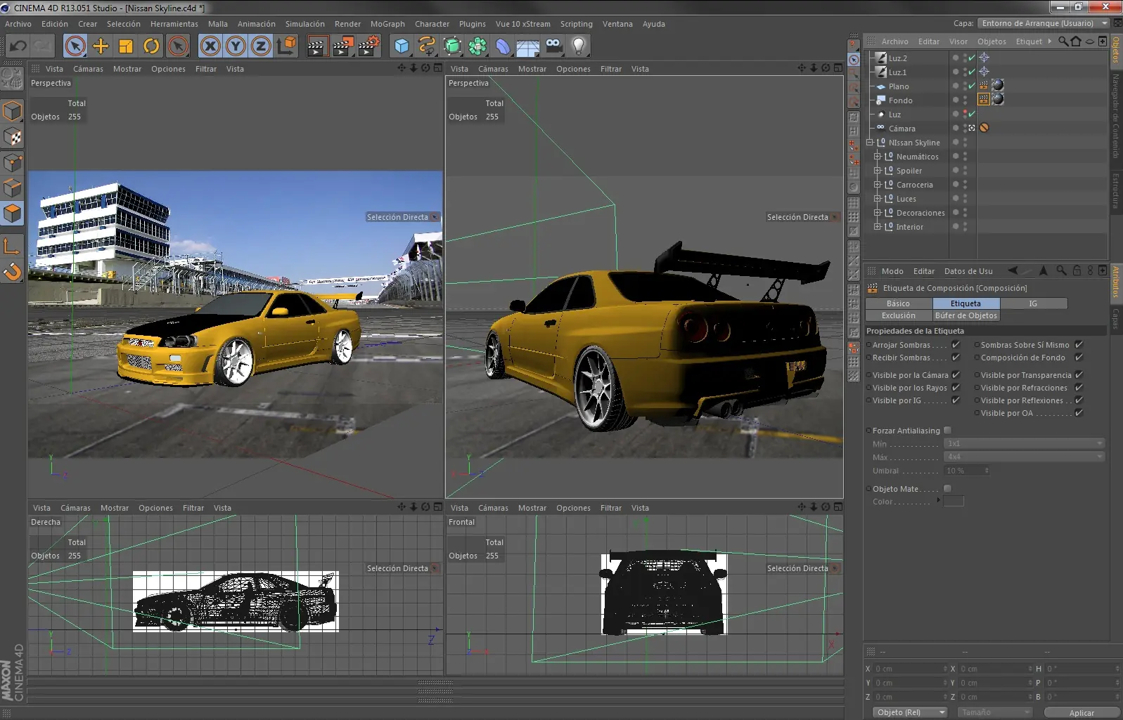 Nissan Skyline un trabajo en c4d