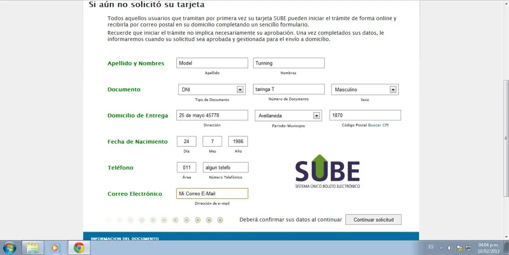 tarjeta sube