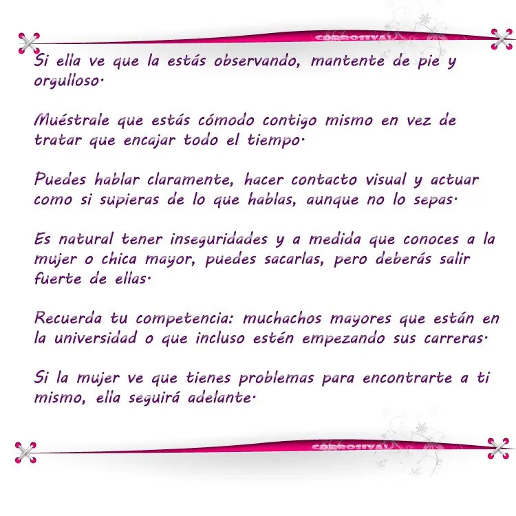 Conquistar a una mujer mayor !