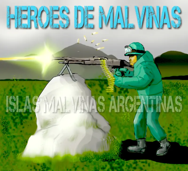 Malvinas Dibujo de un soldado argentino hecho con photoshop