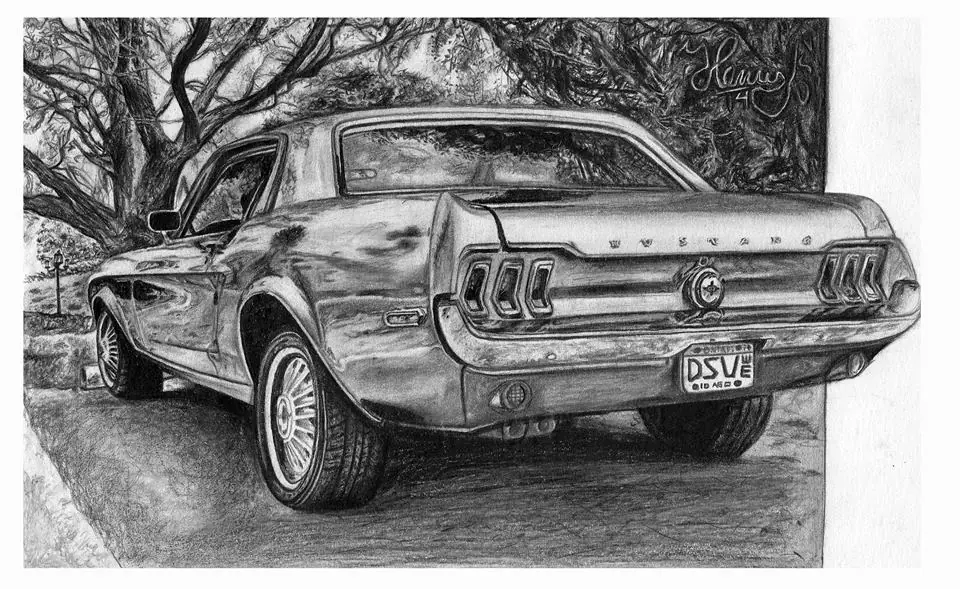 draw ford mustang