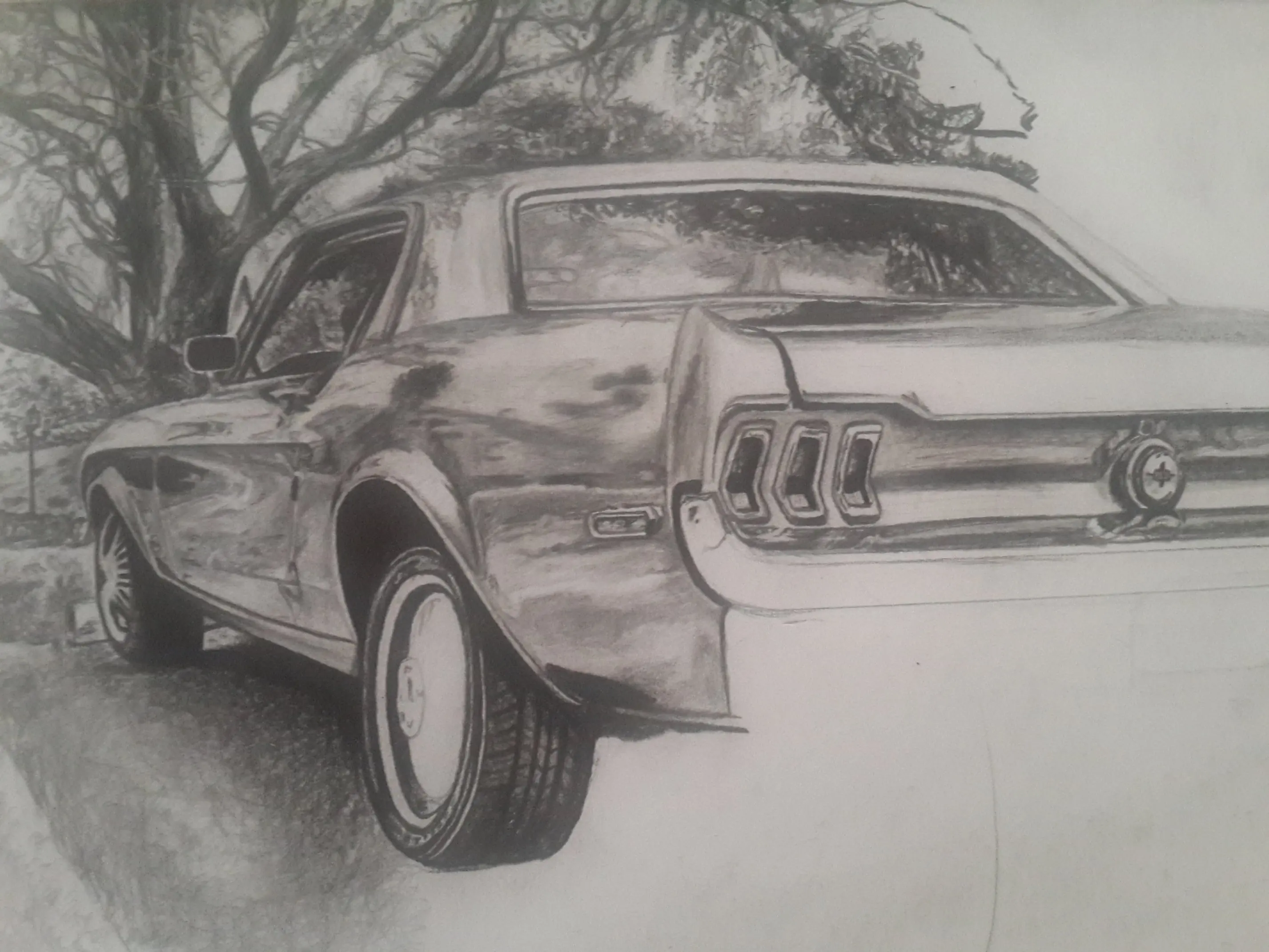 ford mustan drawing