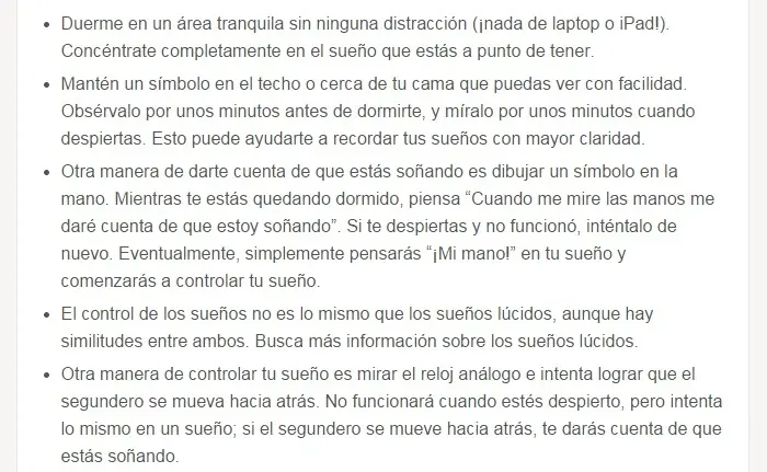 controlar tus suenos