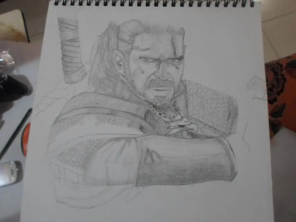 Mi dibujo de Geralt de Rivia (The witcher) a Lapiz