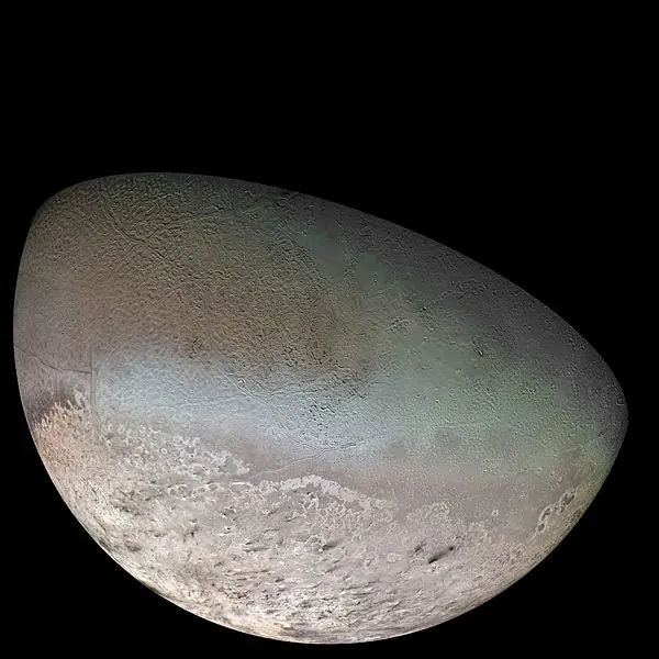 New Horizons fotografia Neptuno y su gran luna Triton.